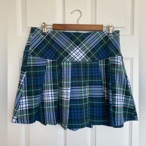 Plaid Blue and Green Women's Skirt